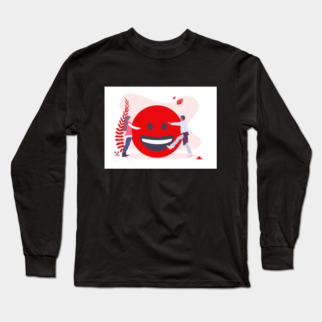 Smiley face Long Sleeve T-Shirt by MOUKI